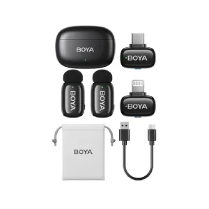 BOYA mini 12 2-Person Wireless Microphone with Lightning & USB-C