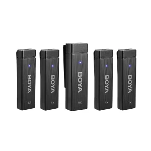 BOYA BY-W4 4 Microphone Wireless Lavalier 2.4GHz Compact Microphone For Cameras and Smartphones