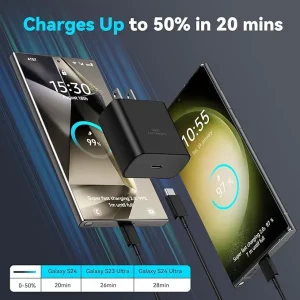 Samsung 45w Pd Super Fast Charger Adapter Type C Port A+ Quality – Travel Adapter (black)