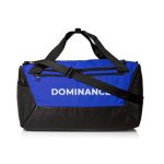 Spacious blue and black colored gym bag/duffle bag with extra shoe pocket.