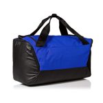 Spacious blue and black colored gym bag/duffle bag with extra shoe pocket.