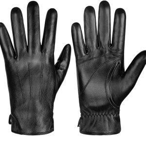 High Quality Black Leather Gloves.