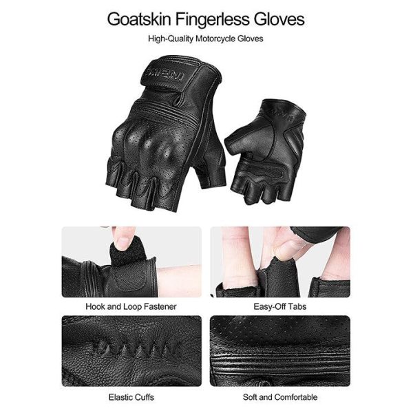 Dominance pure leather half finger gloves.