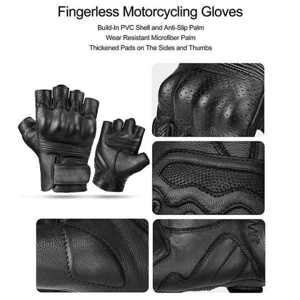 Dominance pure leather half finger gloves.