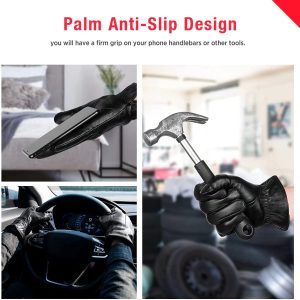 High Quality Black Leather Gloves.