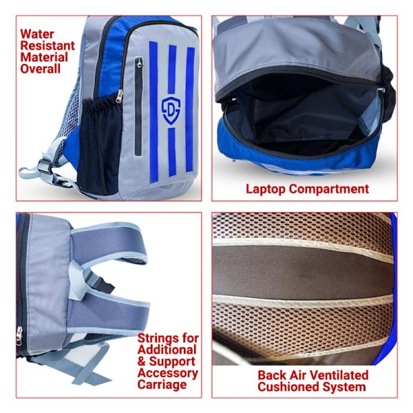 30 L, stylish and lightweight blue and silver