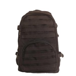 50 L, Black colored backpack. Sturdy and spacious.