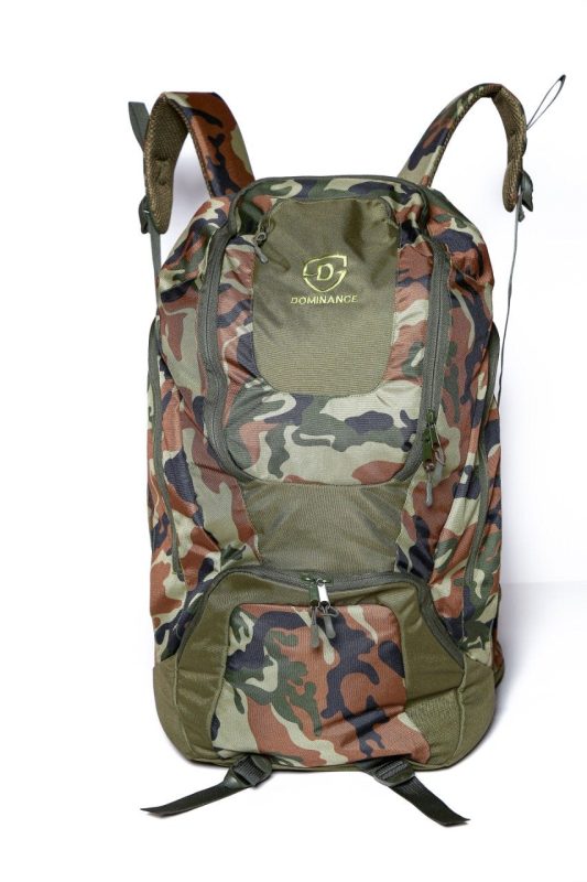 Buy 55-L Dominance Backpack Camou at Dominance55 L, Camouflage design, spacious back pack with extra pockets.