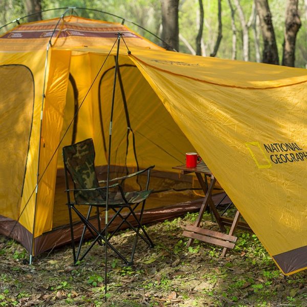 6 person spacious single door, dual window, water proof tent.