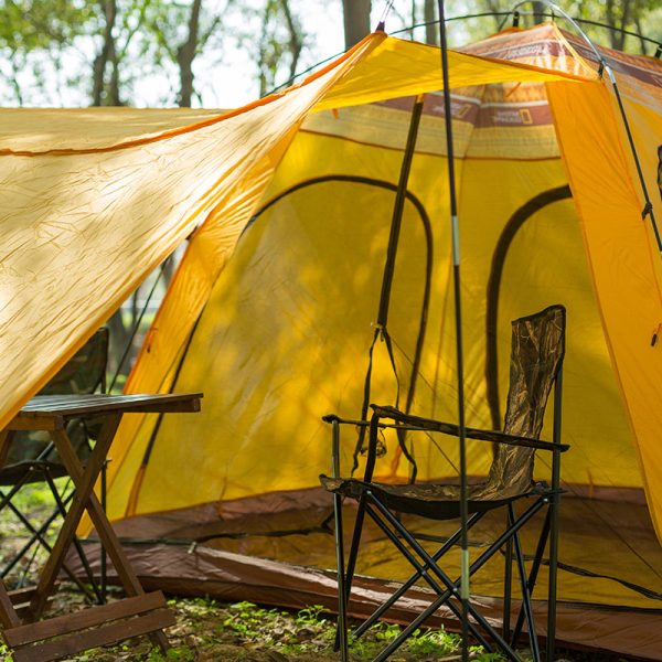 6 person spacious single door, dual window, water proof tent.