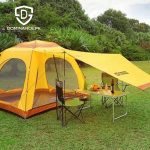 6 person spacious single door, dual window, water proof tent.