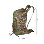 55 L, Camouflage design, spacious back pack with extra pockets.