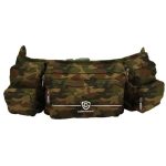 Camouflaged design, 6 pocket waist bag. Spacious and comfortable to wear.