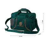 Green colored sturdy gym/travel bag. Extra pockets, Hand and shoulder strap.