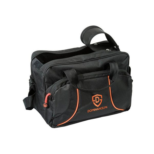 Black colored sturdy gym/travel bag. Extra pockets, Hand and shoulder strap