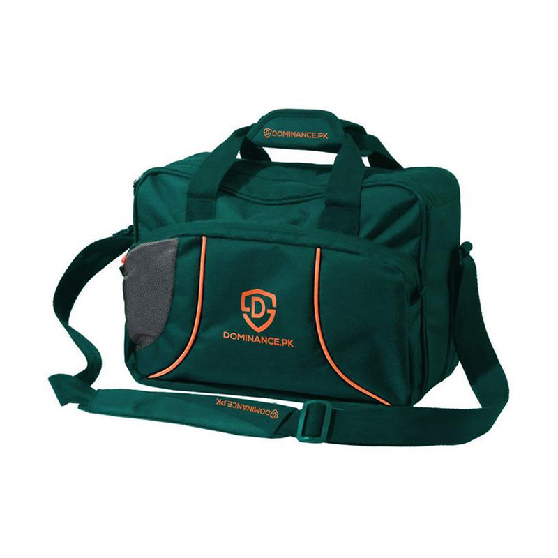 Green colored sturdy gym/travel bag. Extra pockets, Hand and shoulder strap.