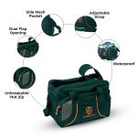 Green colored sturdy gym/travel bag. Extra pockets, Hand and shoulder strap.