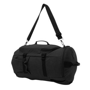 45 L, Black colored, 3 way duffle bag with extra pockets