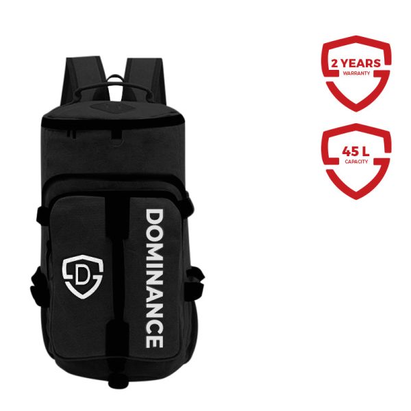 45 L, Black colored, 3 way duffle bag with extra pockets