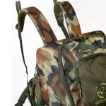 55 L, Camouflage design, spacious back pack with extra pockets.