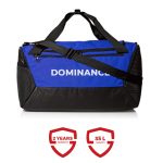 Spacious blue and black colored gym bag/duffle bag with extra shoe pocket.