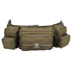 Green colored, 6 pocket waist bag. Spacious and comfortable to wear.